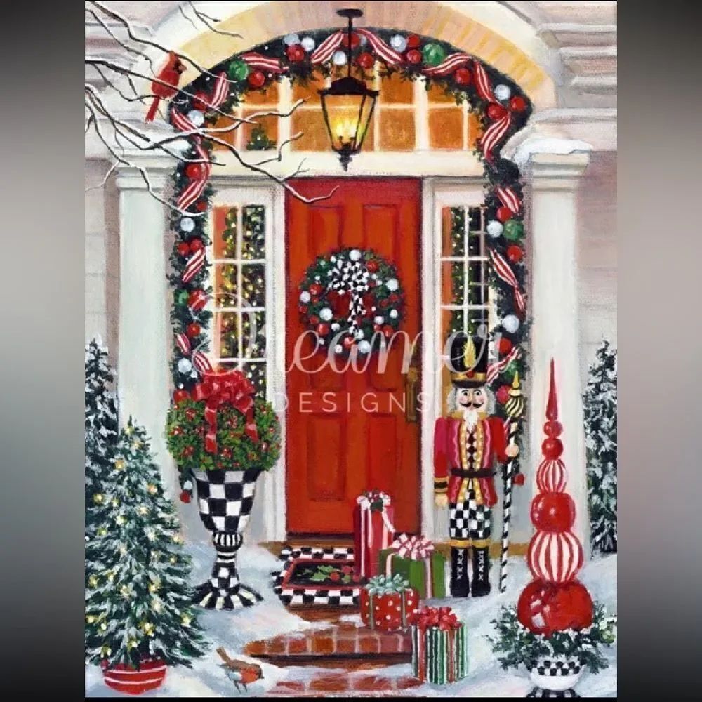Come on In - red holiday door diamond painting kit!